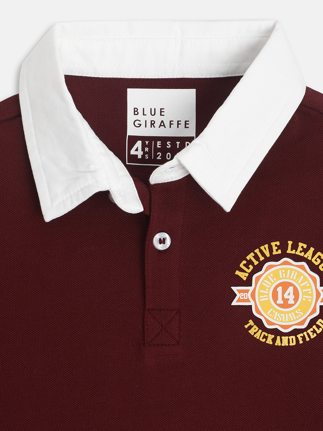 Blue Giraffe Kids Wine Regular Fit Polo T-Shirt