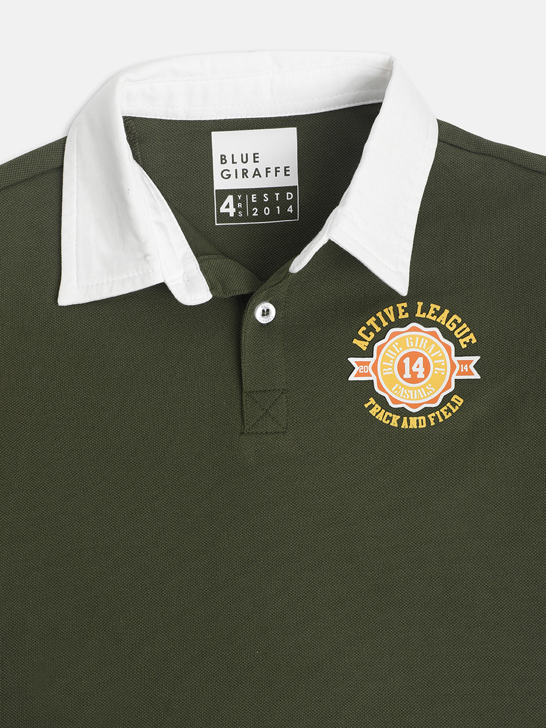 Blue Giraffe Kids Olive Regular Fit Polo T-Shirt