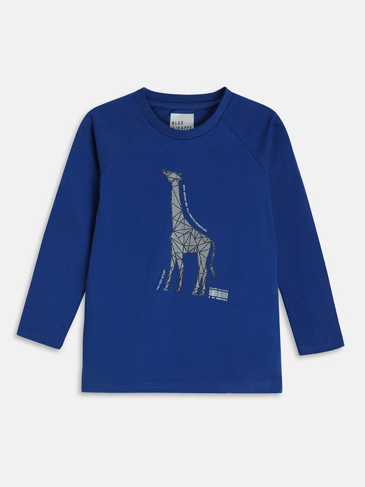 Blue Giraffe Kids Blue Logo Regular Fit T-Shirt