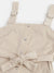 Blue Giraffe Girls Cream Solid Square Neck Dress