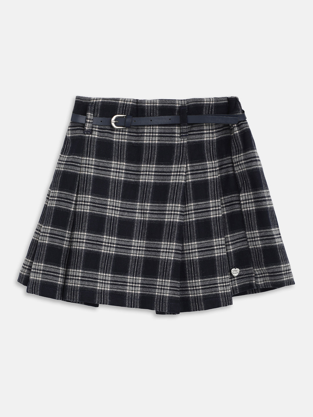 Blue Giraffe Girls Multi Checked Regular Fit Skirt