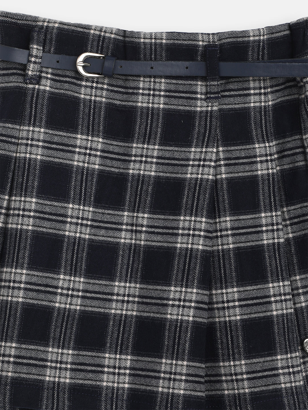 Blue Giraffe Girls Multi Checked Regular Fit Skirt