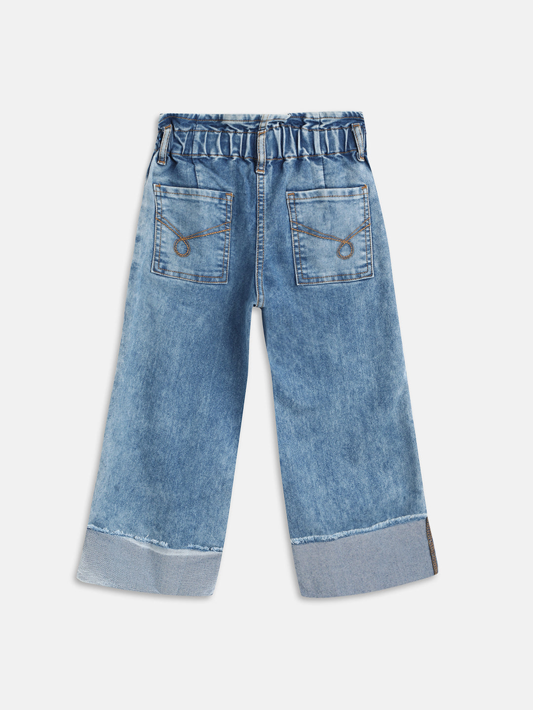 Blue Giraffe Girls Blue Washed Regular Fit Jeans