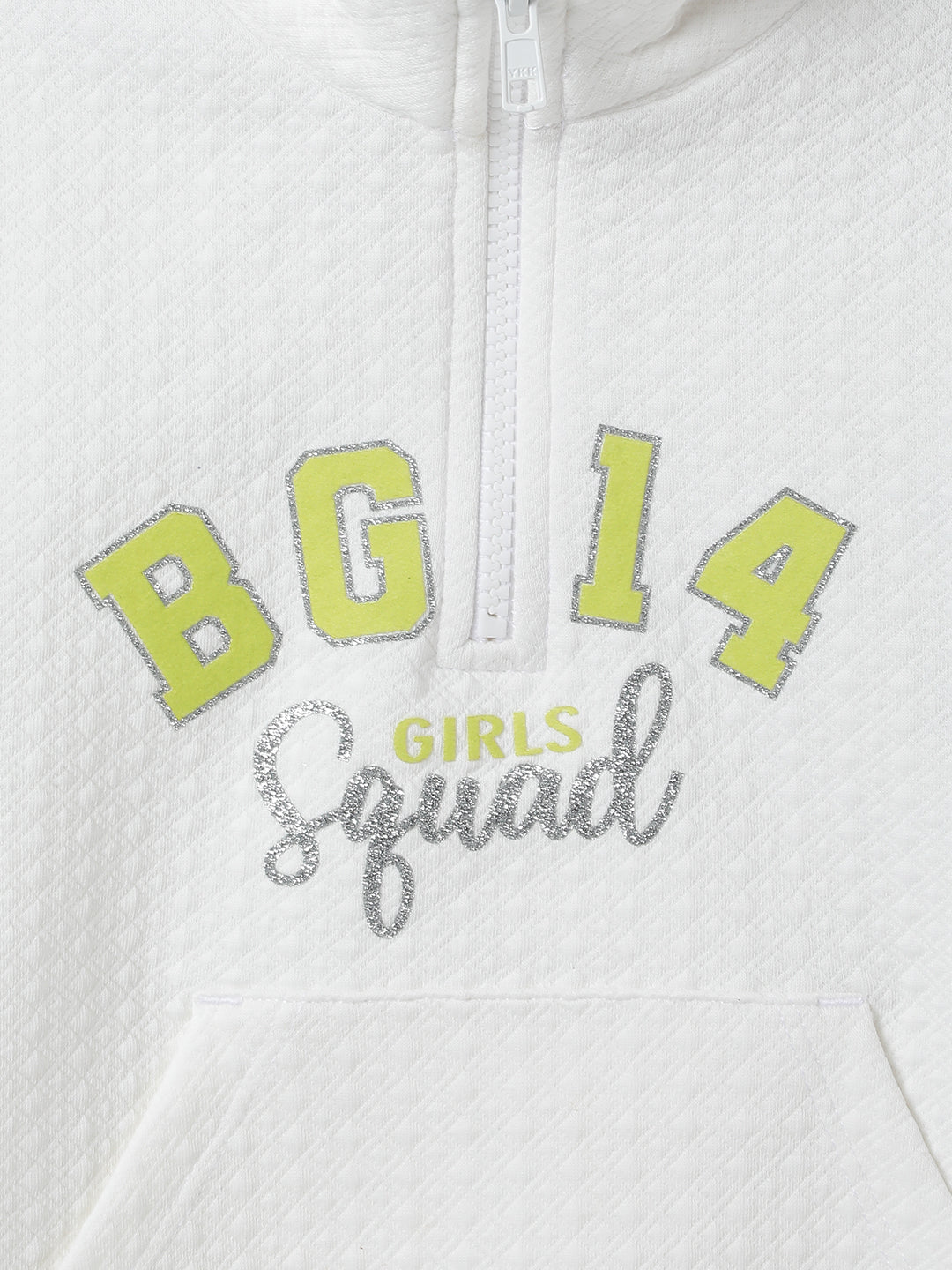 Blue Giraffe Girls Solid High Neck Full Sleeves Sweatshirt