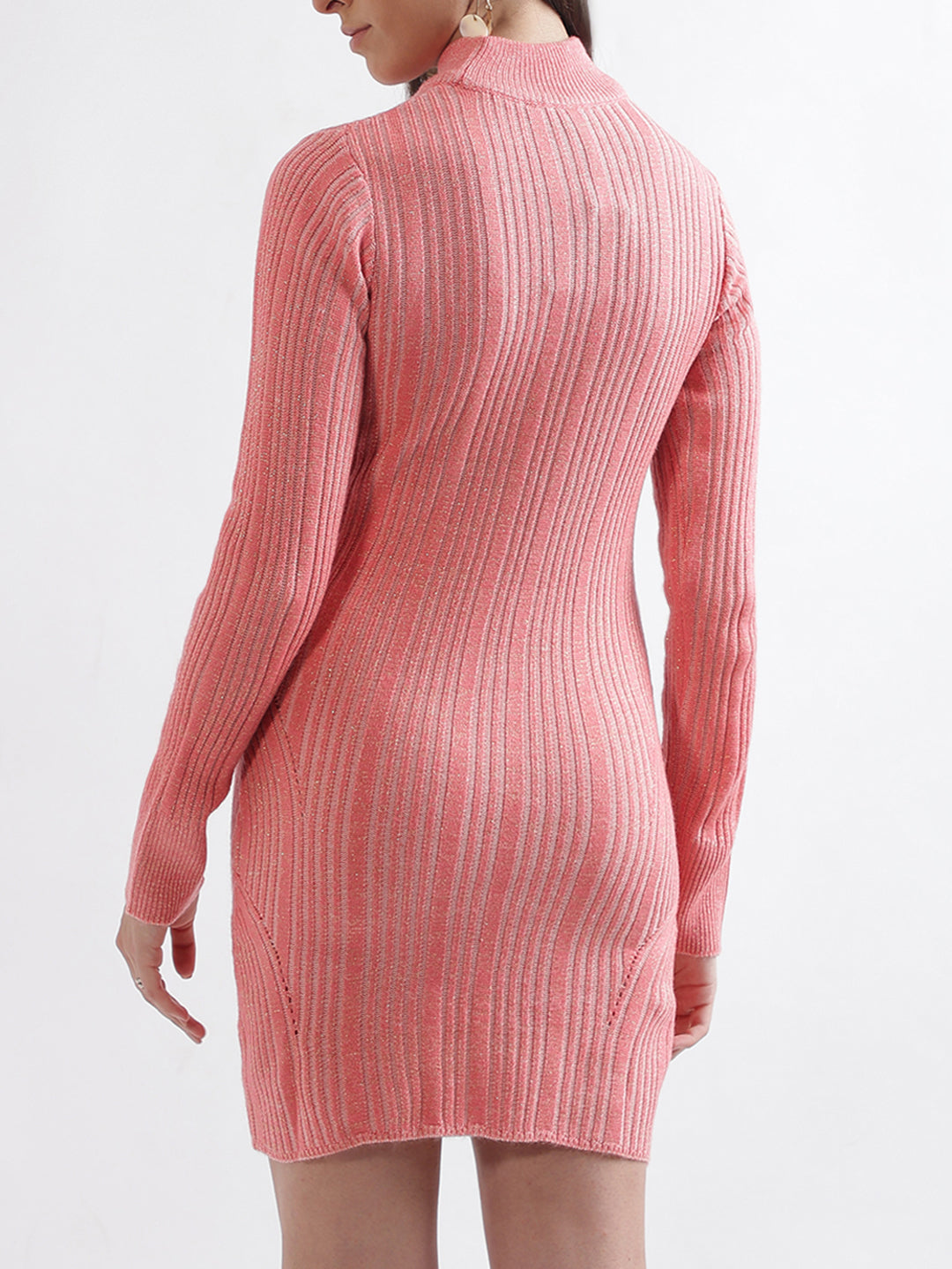 Centre Stage Women Pink Solid Collar Dress