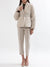 Elle Women Beige Printed Collar Jacket