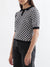 Elle Black, White & Grey Houndstooth Relaxed Fit Top