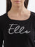 Elle Women Black Solid Square Neck Top