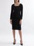 Centre Stage Women Black Printed Square Neck Dress