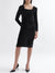 Centre Stage Women Black Printed Square Neck Dress