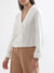 Centre Stage Women Cream Solid Collar Top