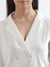 Centre Stage Women Cream Solid Collar Top