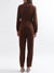 Centre Stage Women Brown Solid V Neck Jumpsuit