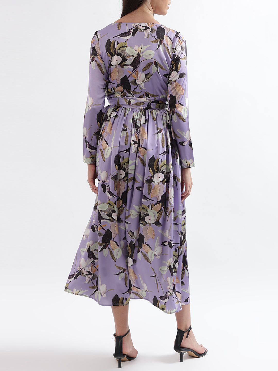 Centre Stage Women Lilac Printed Round Neck Dress