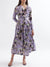 Centre Stage Women Lilac Printed Round Neck Dress