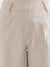 Centre Stage Women Cream Solid Straight Fit Trouser