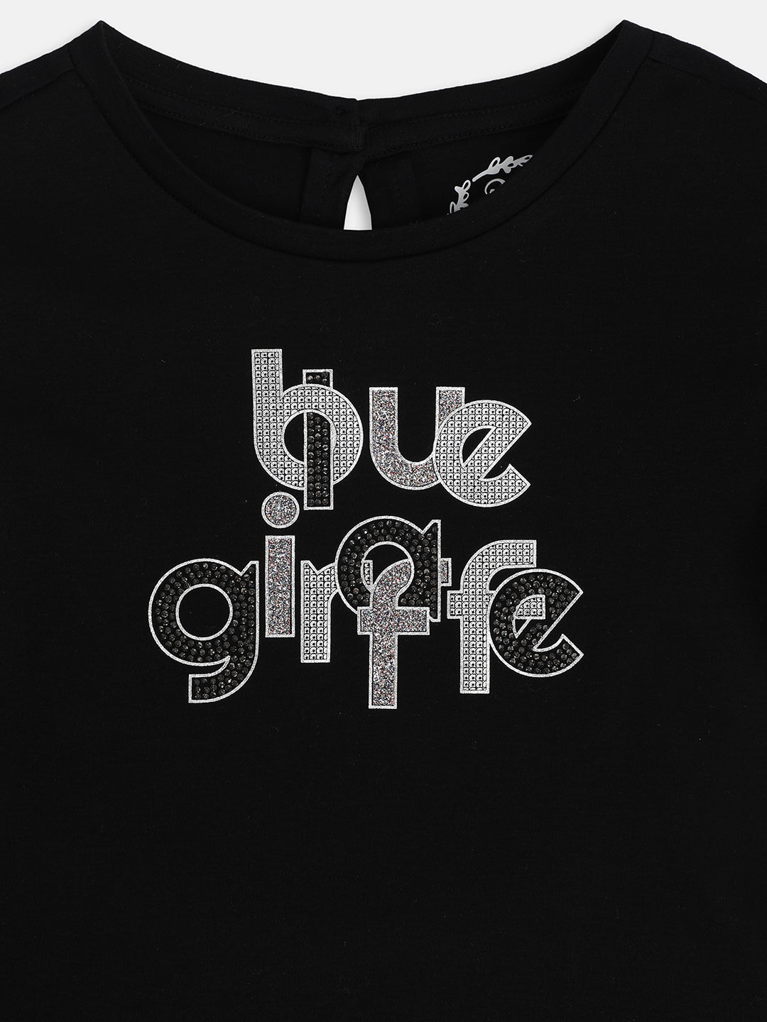 Blue Giraffe Kids Black Logo Regular Fit T-Shirt