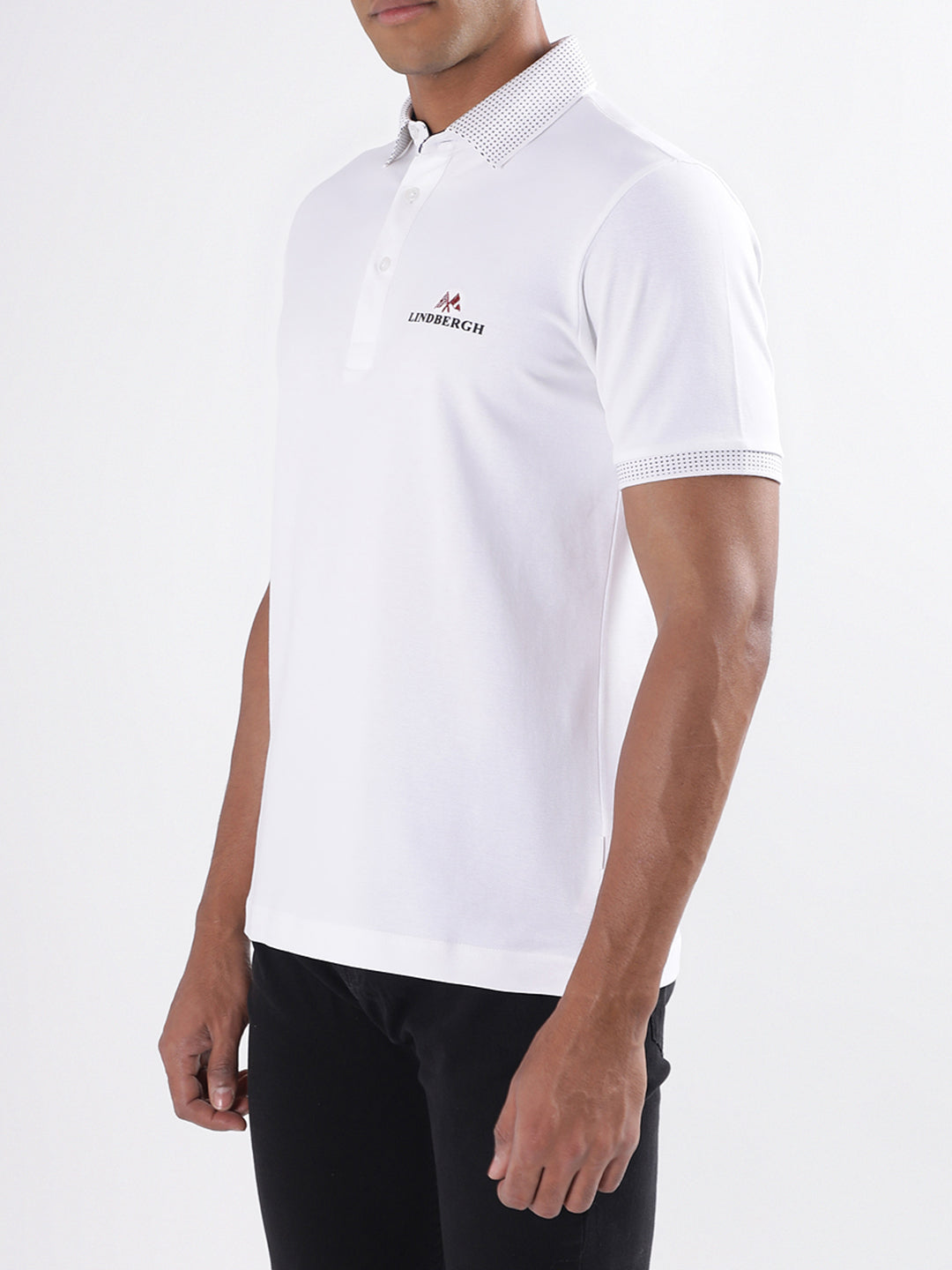 Lindbergh White Regular Fit Polo T-Shirt