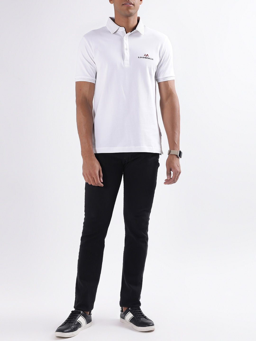 Lindbergh White Regular Fit Polo T-Shirt