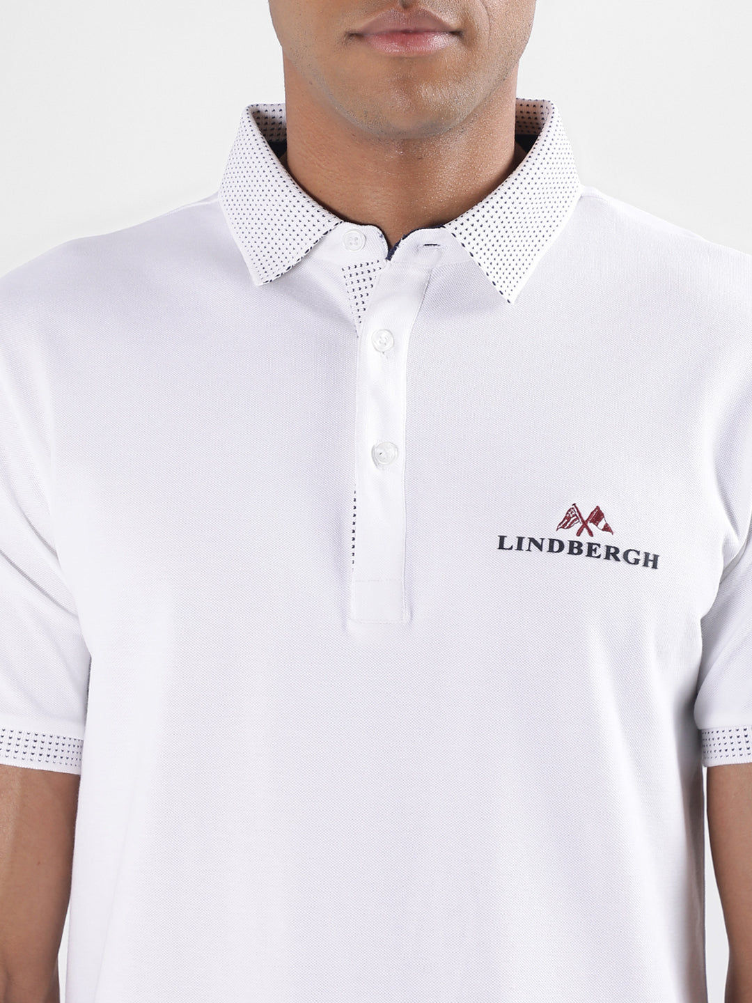 Lindbergh White Regular Fit Polo T-Shirt