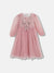 Blue Giraffe Girls Pink Solid Round Neck Dress