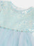 Blue Giraffe Girls Blue Embroidered Round Neck Dress