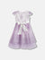 Blue Giraffe Girls Lilac Embroidered Round Neck Dress