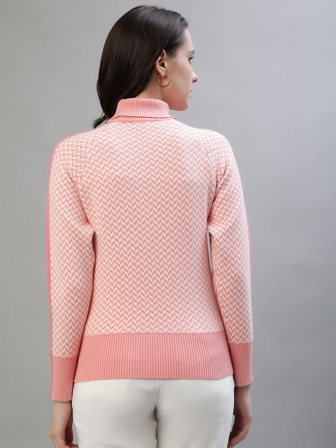  oodji Ultra Women's Short Sleeve Turtleneck Top, Pink