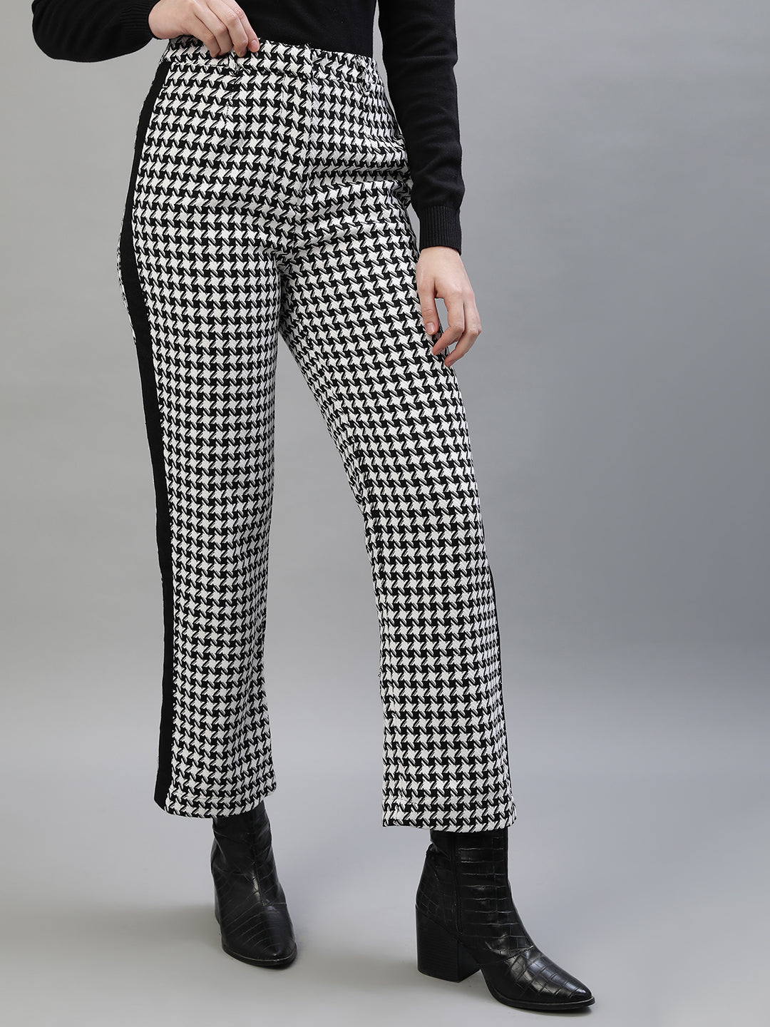 Buy High Star Women Blue Check Trousers online