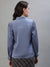 Iconic Women Blue Solid Collar Top