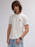 Lindbergh Men White Solid Round Neck Short Sleeves T-shirt