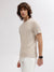 Lindbergh Men Beige Solid Round Neck Short Sleeves T-shirt