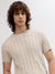 Lindbergh Men Beige Solid Round Neck Short Sleeves T-shirt