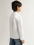 Blue Giraffe Boys White Solid Band Collar Full Sleeves Shirt