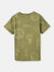 Blue Giraffe Boys Olive Printed Round Neck Short Sleeves T-Shirt