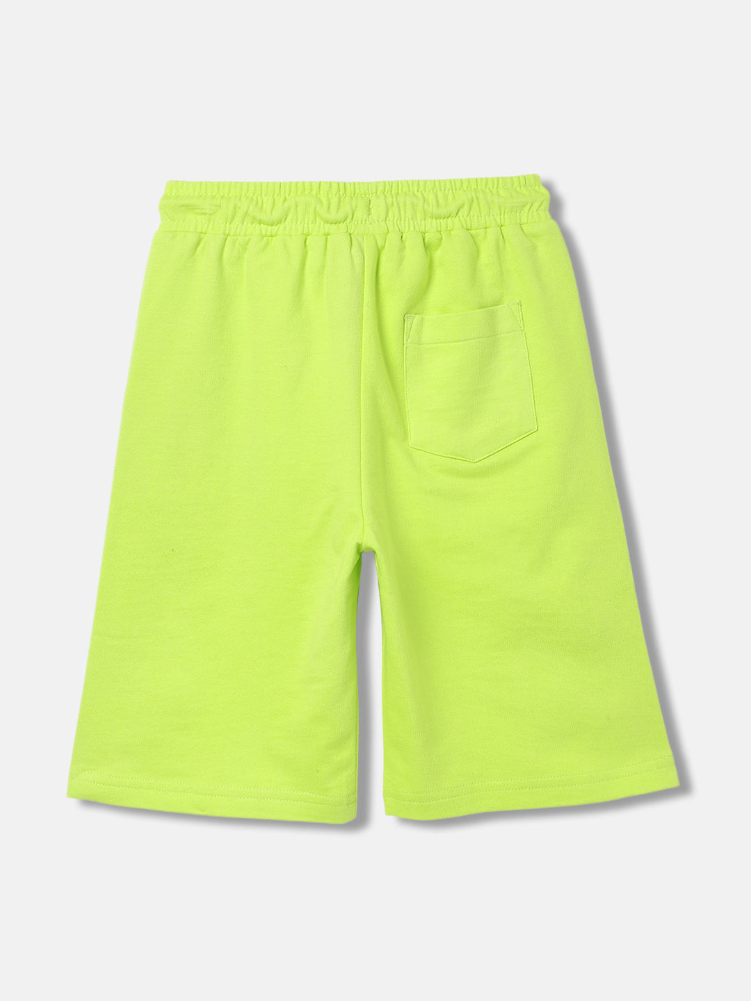 Blue Giraffe Boys Green Solid Regular Fit Mid-Rise Shorts