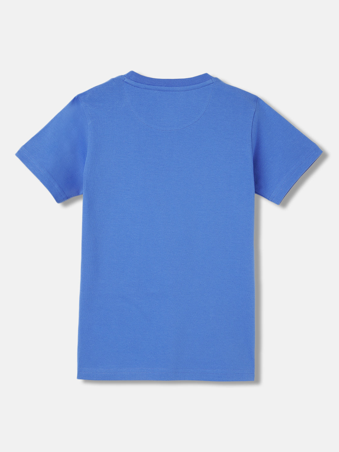 Blue Giraffe Boys Blue Colour Blocked Round Neck Short Sleeves T-Shirt