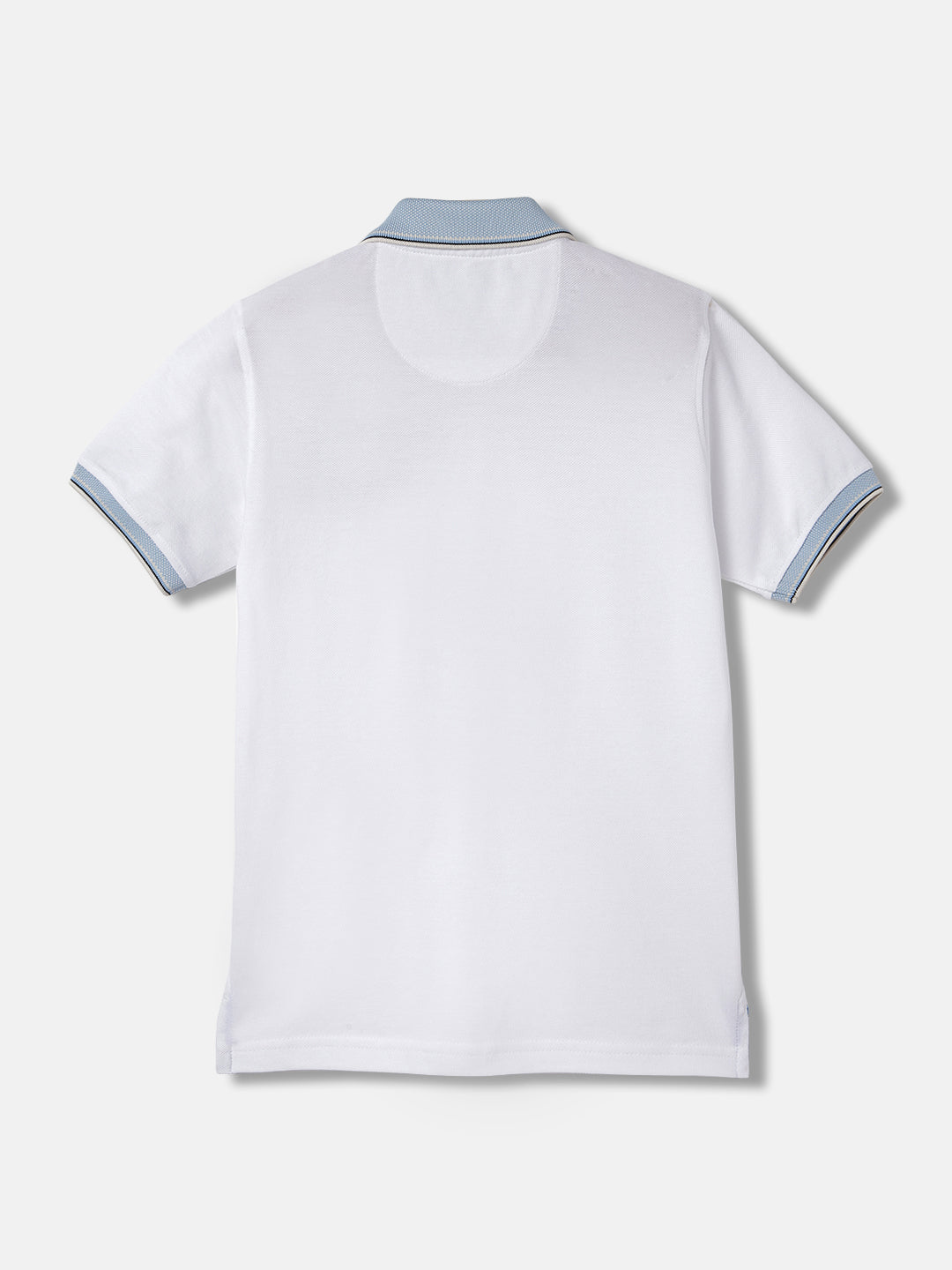 Blue Giraffe Boys White Solid Polo Collar Short Sleeves T-Shirt