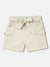 Blue Giraffe Girls Beige Solid Regular Fit Mid-Rise Shorts