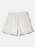 Blue Giraffe Girls White Embroidered Flared Mid-Rise Shorts