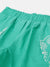 Blue Giraffe Girls Green Embroidered Flared Mid-Rise Shorts