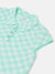 Elle Girls Green Checked Polo Short Sleeves T-shirt