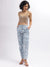 Centre Stage Women Blue Embellished Slim Straight Fit Mid-Rise Jeans