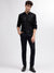 Iconic Men Black Solid Spread Collar Full Sleeves Shirt