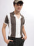 Iconic Men White Striped Resort Collar Short Sleeves Shirt