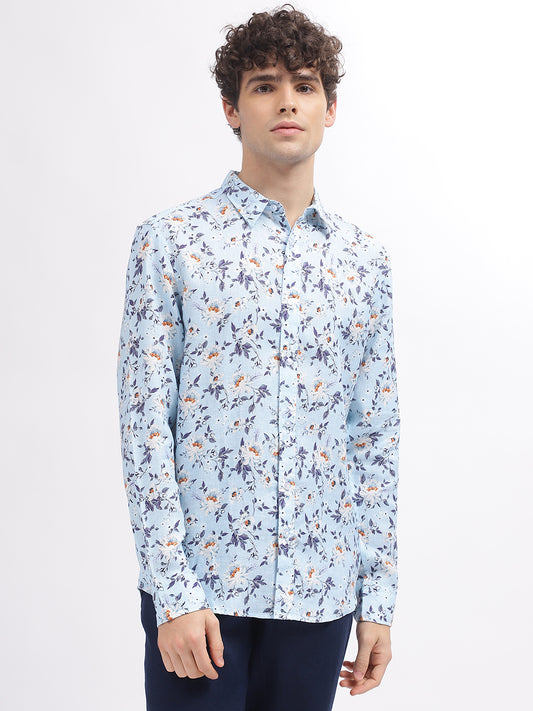 Iconic Men Multi Printed Spread Collar Full Sleeves Shirt