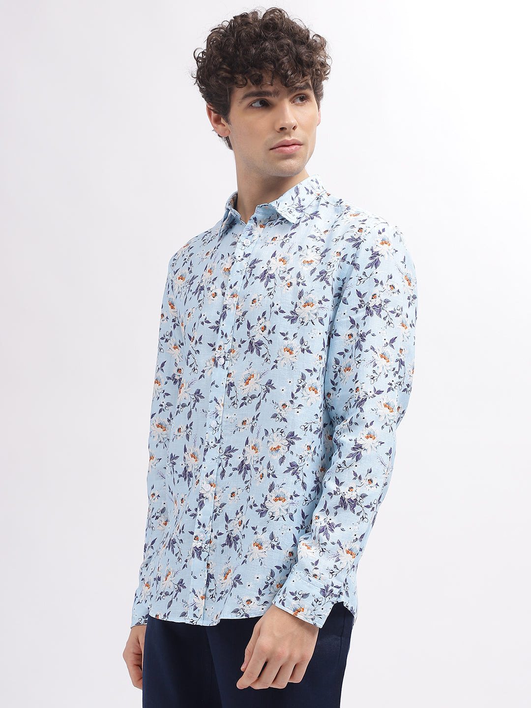 Iconic Men Multi Printed Spread Collar Full Sleeves Shirt