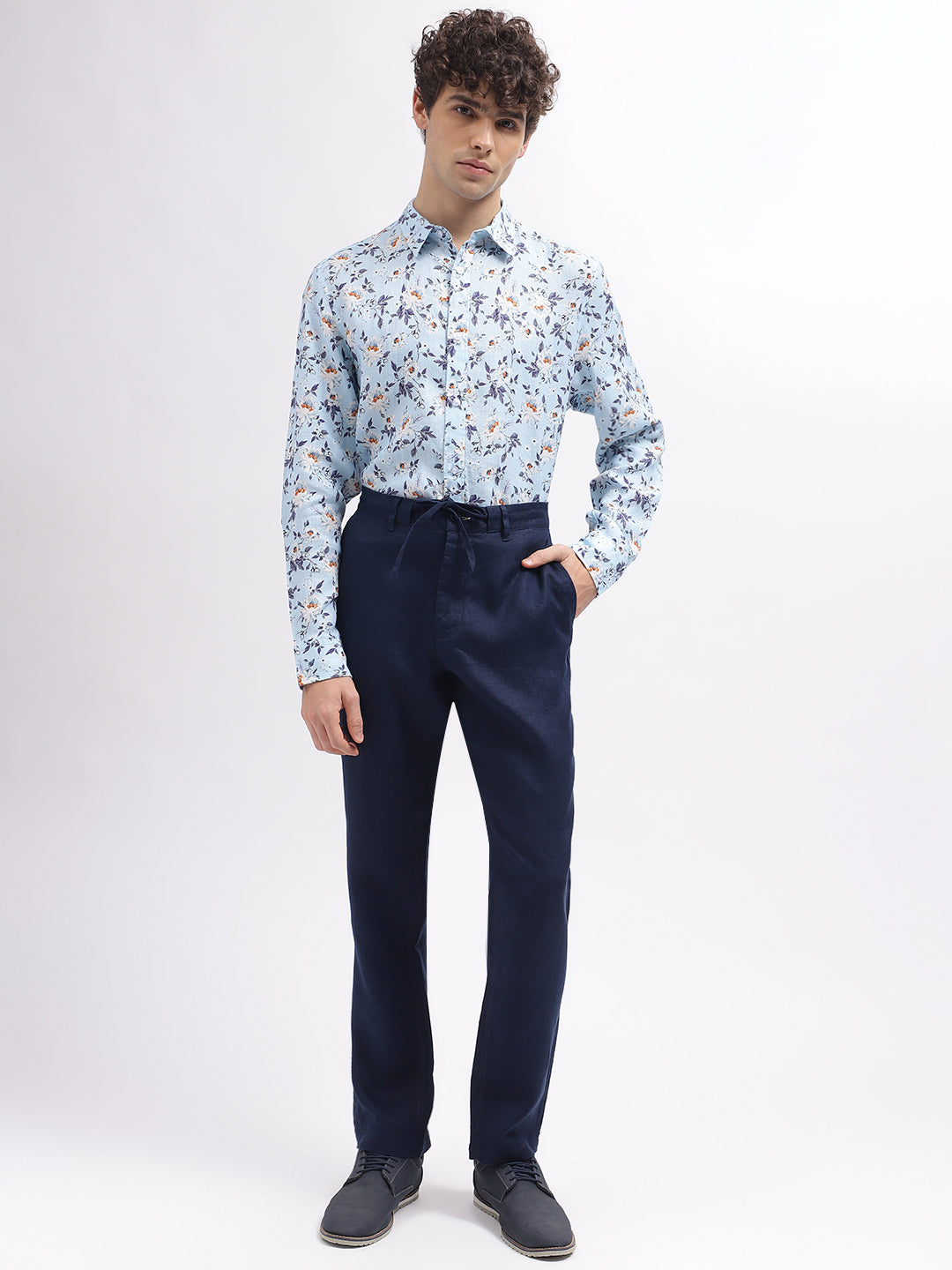 Iconic Men Multi Printed Spread Collar Full Sleeves Shirt