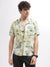 Iconic Men Yellow Printed Resort Collar Full Sleeves Shirt