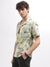 Iconic Men Yellow Printed Resort Collar Full Sleeves Shirt